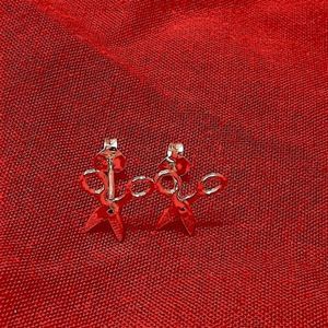 Sterling Silver Scissor Stud Earrings
